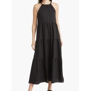New ~ TREASURE & BOND ~ Tiered Halter Maxi Dress Size L 100% LYOCELL